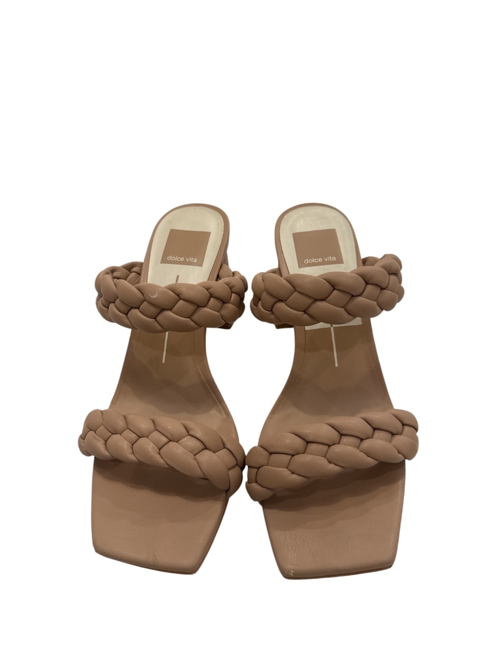 Dolce Vita Braided Double-Strap Slide Sandals in Light Brown